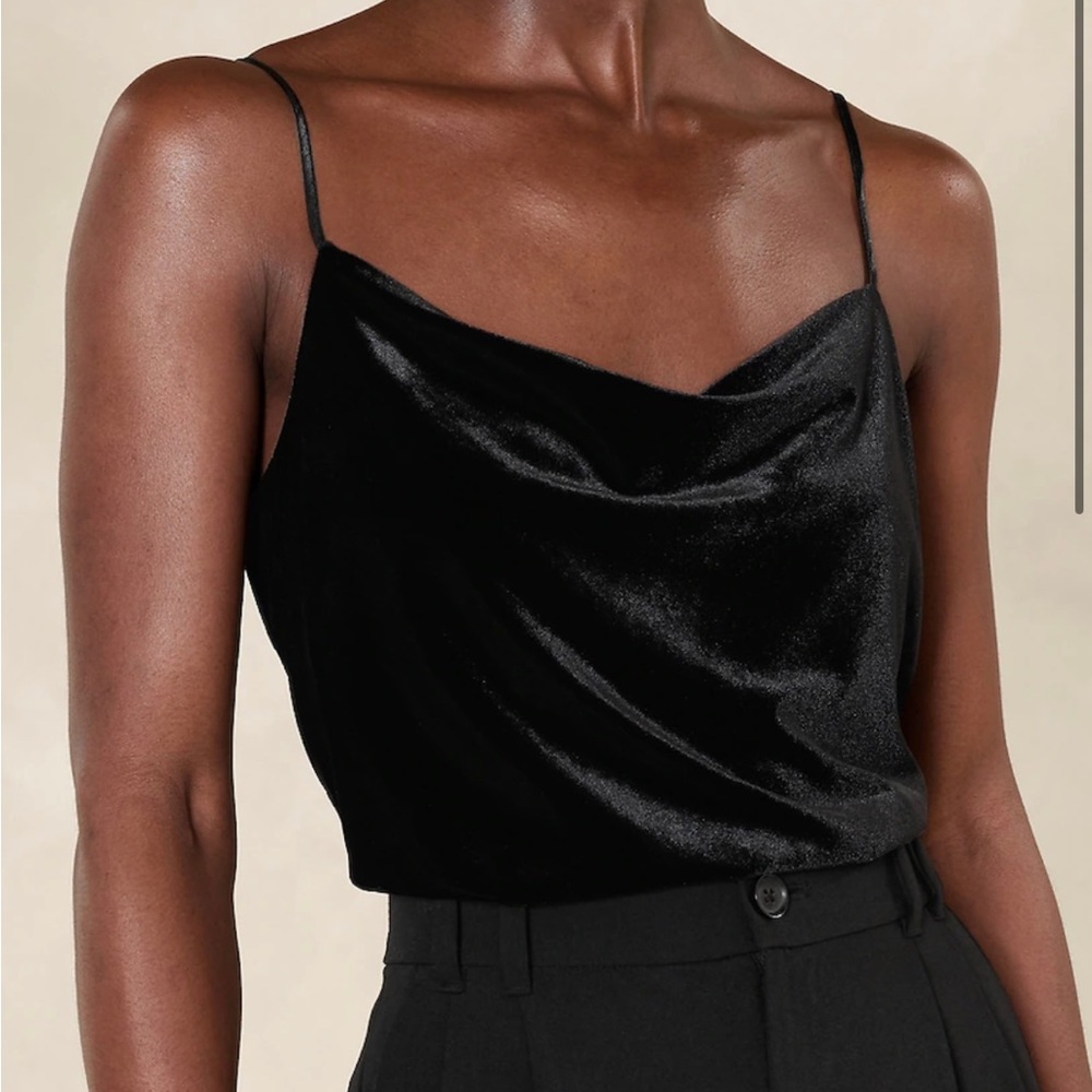 Velvet cowl-neck Cami